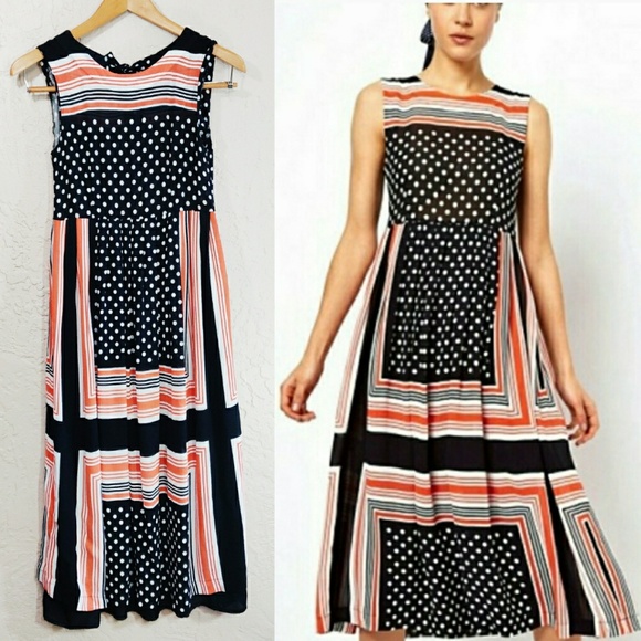 asos orange and white striped dress